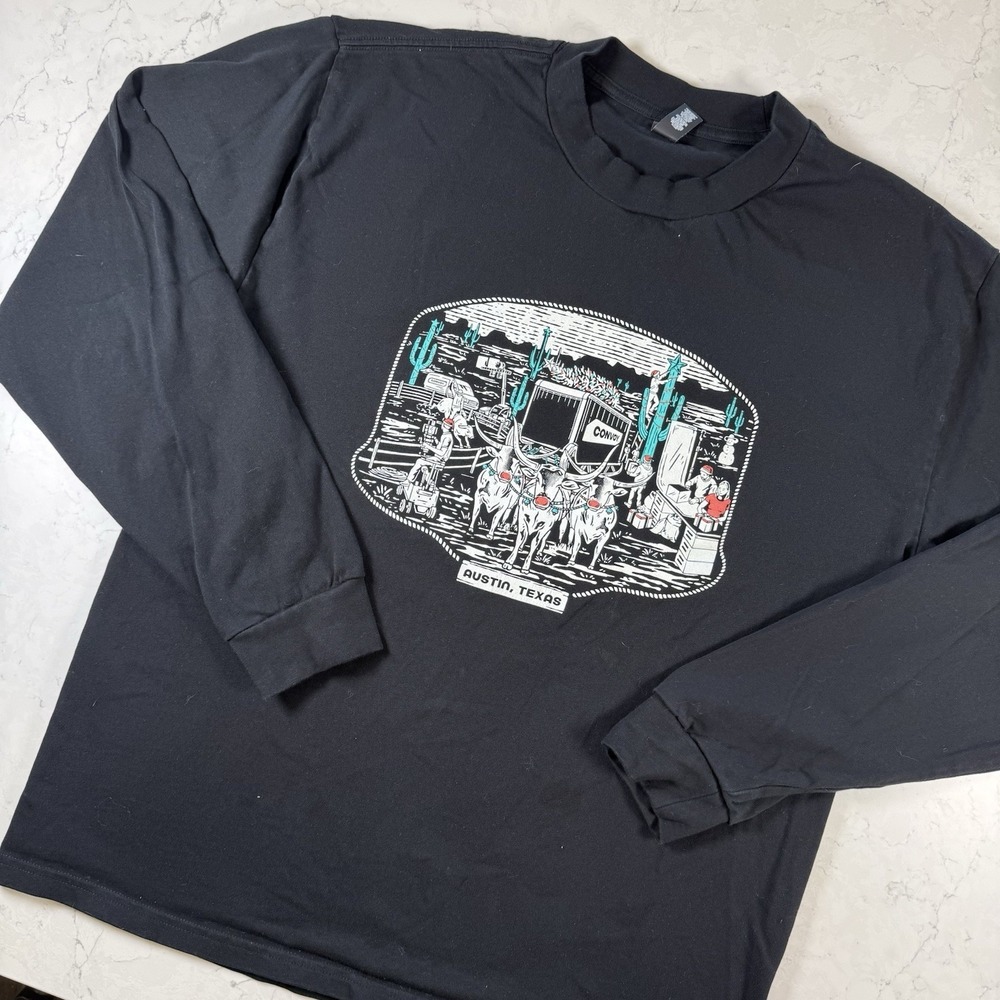 Austin TX Convoy Grip Lighting Production Long Sleeve T-shirt Black L Holiday